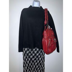 Women’s Black Lightweight Knit Sweater Mock Neck MEDIUM